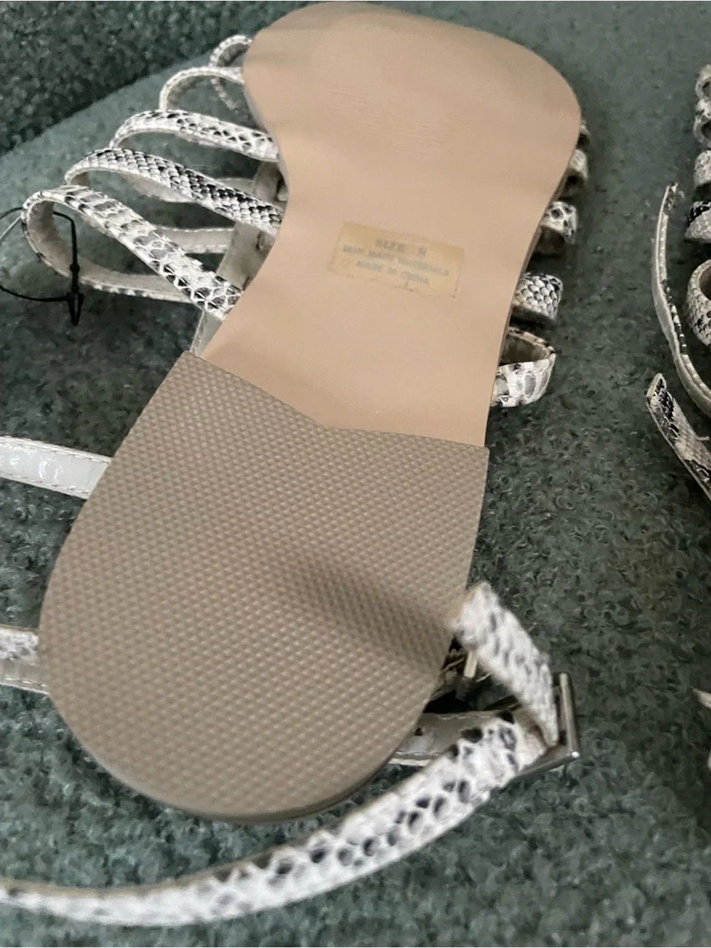 Express Snake-Print Strappy Sandals